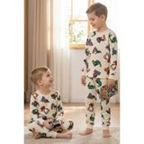 Zuzunga Süper Kahramanlar Desenli %100 Pamuk Beyaz Erkek Çocuk Pijama Takımı - 9 - 10 Yaş