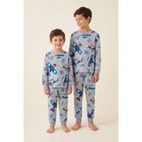 Zuzunga Time To Fly Gri Renk Uçak Desenli Erkek Çocuk Pijama Takımı - 5 - 6 Yaş