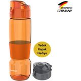 Zweikell Pivot Switch Orange Bpa Içermez 650 ml Tritan Kırılmaz Suluk - Su Matarası - Yedek Kapak Hediyeli