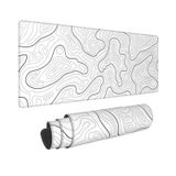 ZWHEZYYS Soyut Topografik Harita Beyaz Oyun Mouse Pad Uzun Mouse Pad Büyük Masa Mat 31,5 X 11,8 İnç Fare Altlığı Kaymaz Tabanlı Dikişli Kenar Klavye Matı Oyun Ofisi için