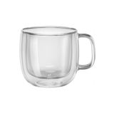Zwilling 395001120 2'li Set Çift Camlı Kulplu Kahve Bardağı