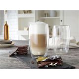 Zwilling Çift Camlı 2'li Latte Macchiato Bardak Seti 350 ml Şeffaf Cam Malzeme ile Desensiz