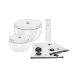 ZWILLING Fresh & Save Bowls Vakumlu Saklama Kabı Başlangıç Seti, Cam, M/L, 9 Parça