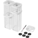ZWILLING Fresh & Save Cube seti, S beden, 6 parçalı saklama seti, 4 x küp saklama kutusu dahil (S, 2 x 2S, 3S), ölçü kaşığı (3 boyut), 5 x NFC etiketi, 1 x tebeşir kalemi