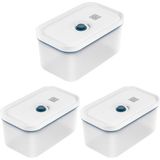 Zwilling Fresh & Save Vakumlu Saklama Kabı, M, Plastik, Yari Şeffaf-Akdeniz Mavisi 3lü paket