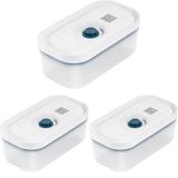 Zwilling Fresh & Save Vakumlu Saklama Kabı, S, Plastik, Yari Şeffaf-Akdeniz Mavisi 3lü paket