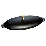 Zwilling Sur La Table Minis Döküm Balık Servis Tabağı, Kapaklı, Döküm Demir, Siyah, 31 cm