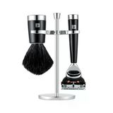 Zwıllıng Tıraş Makinesi Ve Tıraş Makinesi Seti (3 Parçalı Tıraş Fırçası Ve Tutucu, Gilette Fusion Bıçaklara Uygun, Hediye Seti), Siyah
