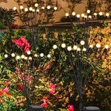 ZWOOS 4'lü Paket 10 LED Güneş Ateşböceği Işıkları, Bahçe, Veranda, Avlu için Su Geçirmez Güneş Enerjisi Dış Mekan Işıkları - Bütün Gece Aydınlatır (Sıcak Beyaz)