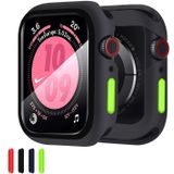 ZXK CO Uyumlu Apple Watch 44 mm Serisi 6/SE/5/4 Temperli Cam Filmli Kılıf, Çizilmeye Dayanıklı Ekran Koruyucu Silikon Kılıf TPU Tampon Kılıf iWatch 44 mm için Tam Koruyucu Kapak - Siyah