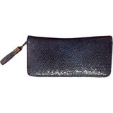 Zy Plus Lacivet Desenli Suni Deri Portföy Cüzdan 19X10 cm - 01L-Lacivert