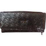 Zy Plus Siyah Desenli Suni Deri Portföy Cüzdan 19X10 cm - 0 - Siyah