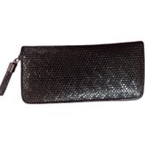 Zy Plus Siyah Desenli Suni Deri Portföy Cüzdan 19X11 cm - 0 - Siyah