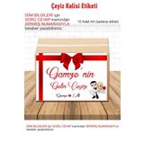 ZY TASARIM Zy Çeyiz Kolisi Bohça Isme Özel Etiket 10 Adet A4 Stiker
