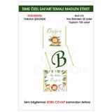 ZY TASARIM Zy Tasarım Madlen Çikolata Etiketi Safari Tasarımlı İsme Özel Babyshower Mevlüt Doğum Günü 115 Adet