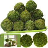 ZYAPA 21 paket yeşil yosun topları 8 adet 3,2 inç dekoratif toplar kase dolgu için 13 adet 2,3 inç sahte yosun topları orta parça için yapay toplar vazo dolgu için canlı yosun topları ev masa dekoru