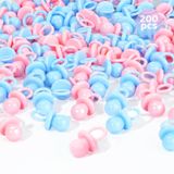 ZYFLSQ Bebek Duş Oyunu için 200 Mini Emzik, Bebek Duş Dekorasyonu için 0,85 "Plastik Emzikler (Mavi ve Pembe)