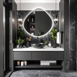 Zynor Led'li Lazer Kumlamalı Lavabo & Banyo Aynası (Dokunmatik Sensörlü) beyaz led'li 60 x 60