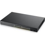 Zyxel 24-Port 10/100/1000 Gigabit PoE Switch | Smartmanaged | rack mount | 24 PoE + Port | 170 Watt | 2 SFP Port | VLAN, IGMP, QoS [GS1900-24HP]