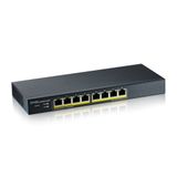 Zyxel 8 Port Gigabit PoE Switch | Smart Managed | Masa/Duvar Montajı ve Fansız Tasarım | 70 W Bütçe ile 8 PoE+ Bağlantı Noktası | VLAN, IGMP, QoS [GS1900-8HP]