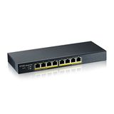 Zyxel 8 Port Gigabit PoE Switch | Smart Managed | Masa/Duvar Montajı ve Fansız Tasarım | 70 W Bütçe ile 8 PoE+ Bağlantı Noktası | VLAN, IGMP, QoS [GS1900-8HP]