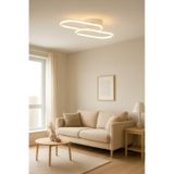 Zzez Beyaz Renk Modern Tasarım Beyaz Ledli Cafe - Mutfak - Salon 2 Li Led Avize Beyaz