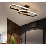 Zzez Siyah Renk Modern Tasarım Beyaz Ledli Cafe - Mutfak - Salon 2 Li Led Avize Siyah