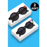 Zzla 2 Adet Siyah UV400 Korumalı Çocuk Güneş Gözlüğü Renkli Kutu Hediyeli
