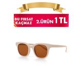 Zzla 2. Ürün 1 Tl Uv400 Korumalı Bej Kadın Güneş Gözlüğü