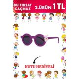 Zzla 2. Ürün 1 Tl Uv400 Korumalı Çocuk Güneş Gözlüğü Renkli Kutu Hediye
