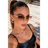 Zzla ELSİMO UV400 Korumalı Cat Eye Kesme Cam Kahverengi Kadın Güneş Gözlüğü