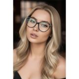 Zzla Frida Siyah Cat Eye Çerçeve Popüler Şeffaf Ekran Gözlüğü