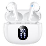 ZZU Bluetooth kulaklık, kulak içi kulaklık, kablosuz, Bluetooth 5.3, HiFi stereo, 4 ENC gürültü önleme, mikrofon, 48 saat çalma süresi, LED gösterge, IPX7 kulaklık, AI ile, iPhone, Android çalışma ve
