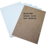 - 3 Adet Beyaz Mdf Duralit 3 Mm, 35X50 cm (Resim Kağıdı Ölçüsü),bir Tarafı Beyaz Boyalı