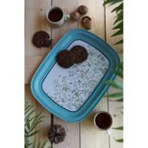 -EE171-9F Botanica Blue Desenli Oval Tepsi 24X31 cm (Botanica Blue)