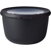 - Multi Bowl Cirqula Round - Kapaklı Saklama Kabı - Buzdolabı Için Hava Geçirmez Saklama Kutusu Olarak Uygundur, Mikrodalga Fırın ve Saklama Kabı Olarak - 1000 ml - Nordic Black
