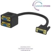 0.15metre Vga E - 2-li Vga D Görüntü Adaptörü Siyah
