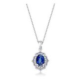 0.67 Karat Pırlanta Safir Kolye
