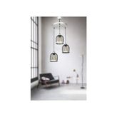 0056931 3 Lü Sarkıt Kasa Siyah Silver Avize