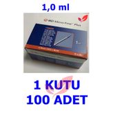 1.0 ML Bd Micro-Fine Plus İnsülin Enjektörü 100'Lu 1 Kutu