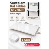 1 Adet - Suntalam Raf Tablası 60X30 Cm Beyaz Ahşap Raf Konik Dikme Sistemleri İle Uyumlu