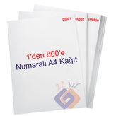 1 den 800 e Numaralı A4 Fotokopi Kağıdı