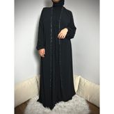 1 Parça Şifonlu Tesettür Abiye - Siyah - 3XL