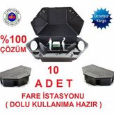 10 Adet Dolu Fare Yem İstasyonu -Eldiven Hediyeli
