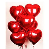 10 Adet Kalp Folyo Balon 40 Cm