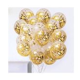 10 Adet Şeffaf Balon Konfetili-