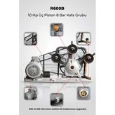 10 Hp Üç Piston 8 Bar Kafa Grubu -R600b