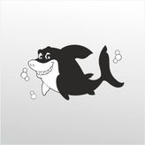 100 cm Tatlı Köpek Balığı Folyo Sticker