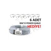 100 Mt Cctv Ahd Analog Sistem Için Kamera Kablosu 6 Adet Bnc Power Kablo