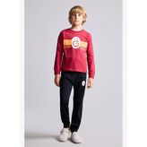 %100 Pamuk Galatasaray Baskılı Bisiklet Yaka Uzun Kollu 2'li Pijama Takımı Erkek Çocuk